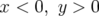 x < 0, y > 0  