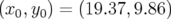 (x0,y0) = (19.37, 9.86 )  