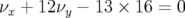 νx + 12νy − 13 × 16 = 0  
