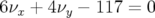 6 νx + 4 νy − 117 = 0  