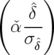 (     )
   -ˆδ-
  ˇασ
     ˆδ