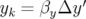y  = β Δy ′
 k    y 