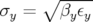      ∘  -----
σy =    βyεy  