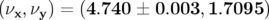 (νx,νy)= (4.740 ±  0.003,1.7095  ) 