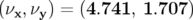 (ν,ν)= (4.741, 1.707 )
xy 