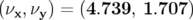 (νx, νy) = (4.739,  1.707)  