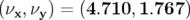 (νx,νy) = (4.710, 1.767 )  
