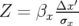        Δx′
Z = βx σx   