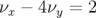 νx − 4νy = 2  