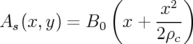              (      x2 )
As(x,y ) = B0  x + ----
                   2ρc
