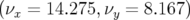 (ν  = 14.275, ν =  8.167 )
  x            y  