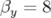 βy =  8  