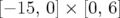[− 15, 0] × [0, 6]  