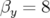 βy = 8  