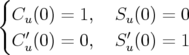 {
  Cu(0) = 1,  Su (0) = 0
   ′            ′
  Cu(0) = 0,  S u(0) = 1
