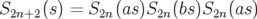 S2n+2(s) = S2n(as)S2n(bs)S2n(as)
