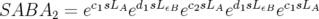            c1sLA d1sL εB  c2sLA d1sLεB  c1sLA
SABA2   = e     e     e     e      e
