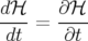 dℋ     ∂ℋ
----=  ----
 dt    ∂t
